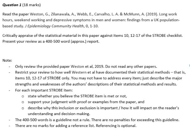 biostatistics assignment question 1