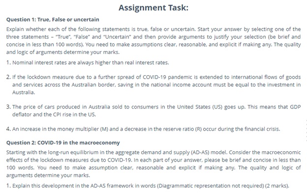 budget deficit assignment question