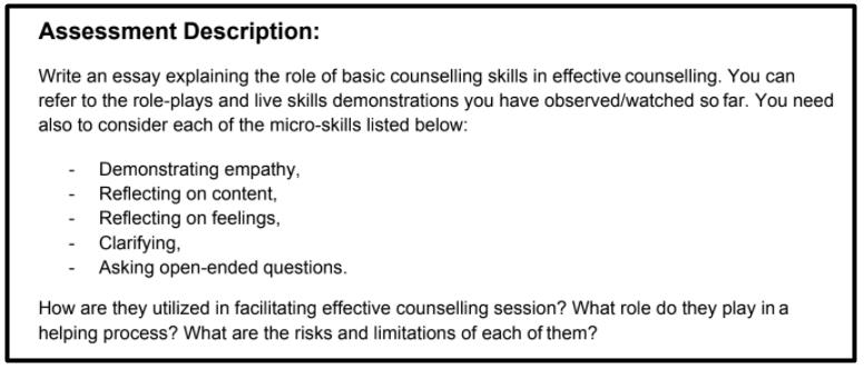 counselling essay writing sample