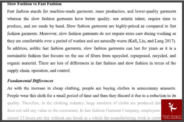 fashion management assignment sample online