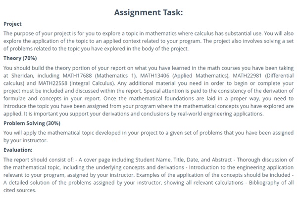 integral calculus assignment question sample