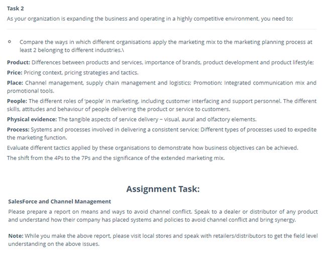 marketing channel management assignment sample