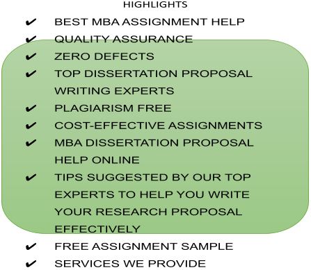 mba dissertation proposal help highlights