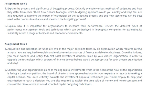 online captital budgeting assignment task