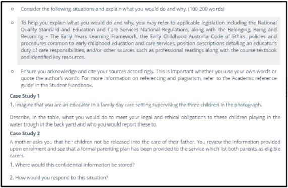 questions on childcare dissertation