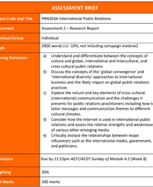 sample assessment brief