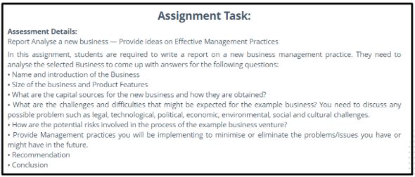 sample business management assignment question help