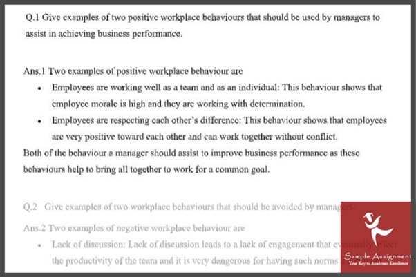 workplace relationship assignment question sample