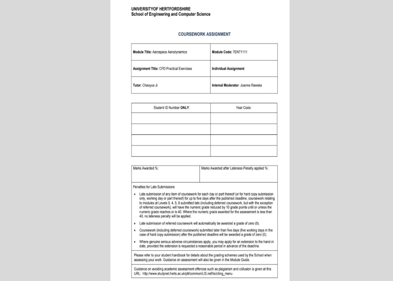 computational fluid dynamics assignment sample