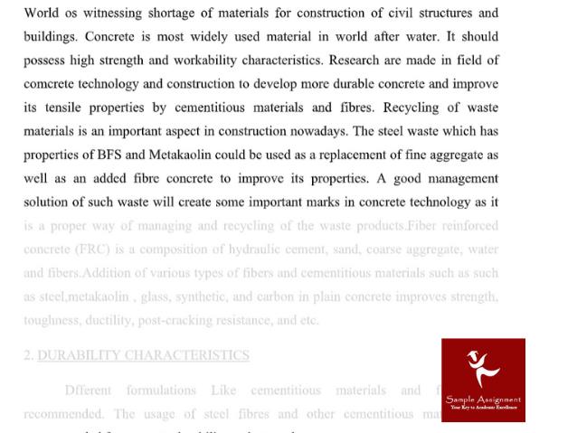 concrete technology assignment solution