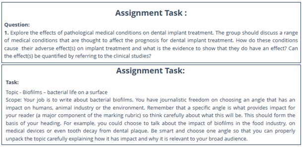 dental science homework sample canada