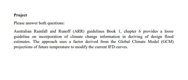 hydrology assignment question project