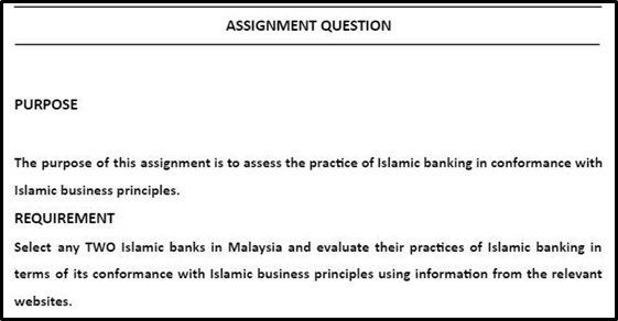 islamic financial management assignment sample question