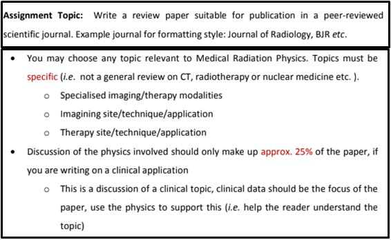 phd medical physics assignment sample canada