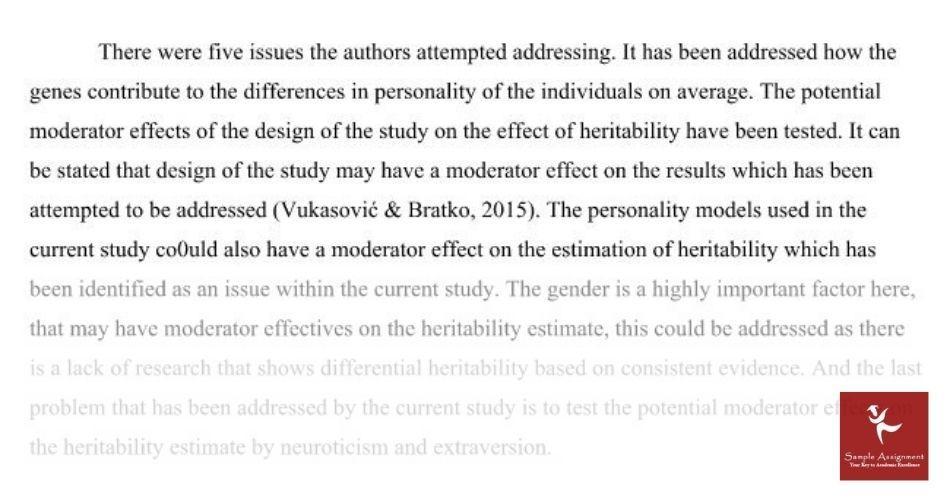 psychology research report sample