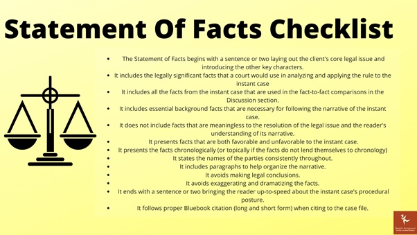 statement of facts checklist