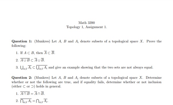 topology assignment sample canada