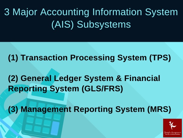 3 major accounting information system AIS subsystems