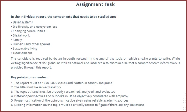 biodiversity sample assignment task