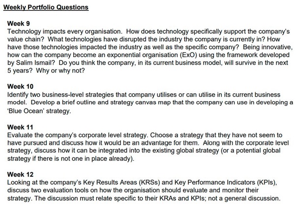 business management homework sample question