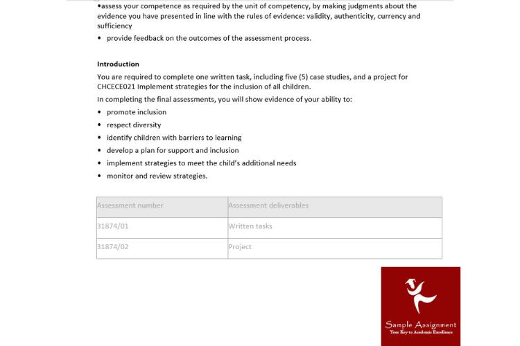 certificate 3 childcare assignment answers