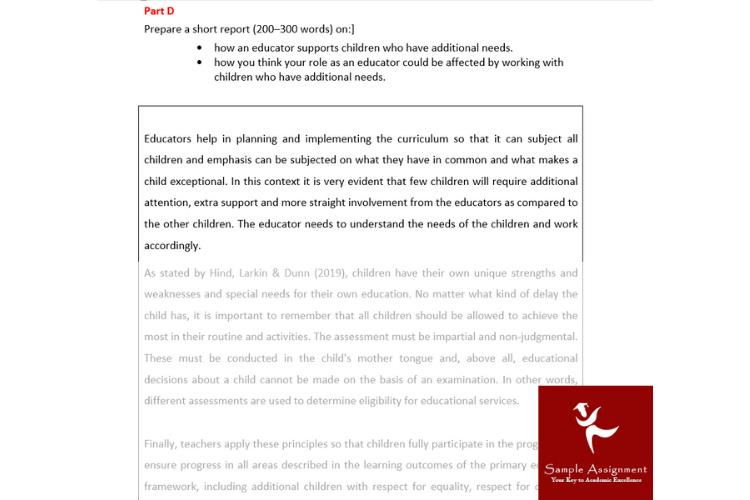 chc30113 assessment sample