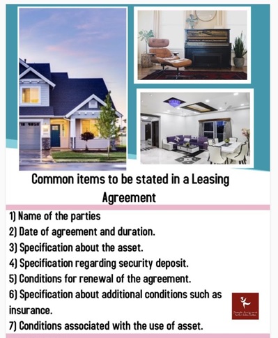 common items to be stated in a leasing agreement