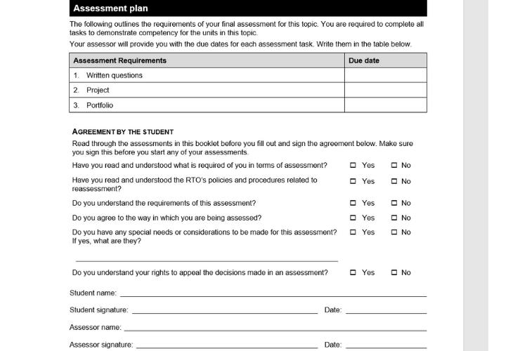 marking rubric example