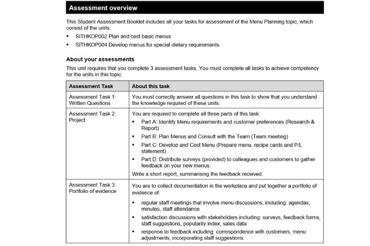 marking rubric sample