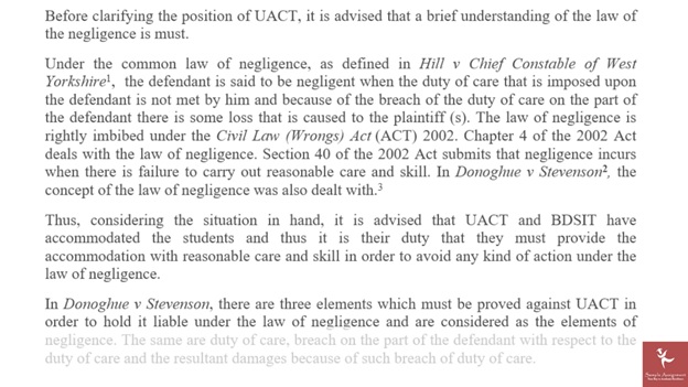 negligence sample assignment by experts