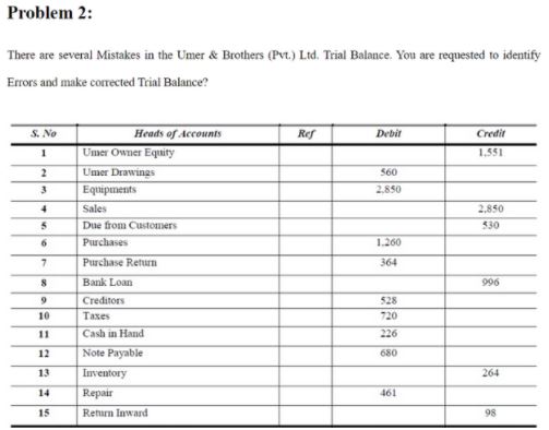 online trial balance assignment sample