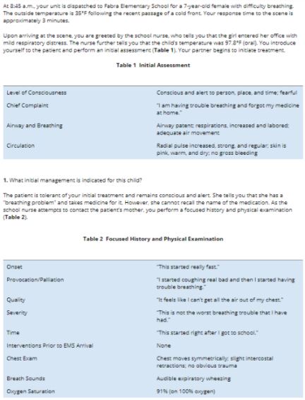 paramedic case studies homework sample