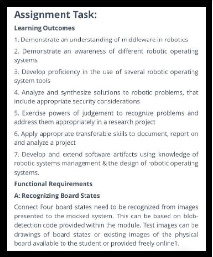 robotics assignment task sample