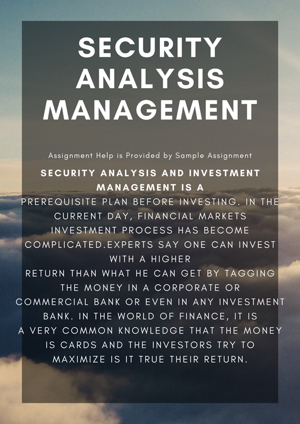 security analysis management assignment help