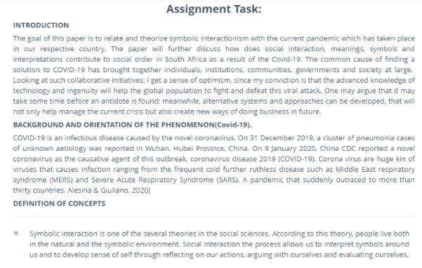 symbolic interactionism writing service sample