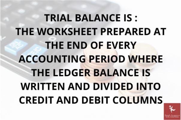 trial balance assignment