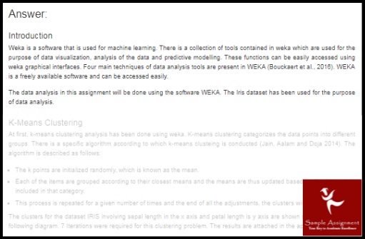 weka software assignment sample answer