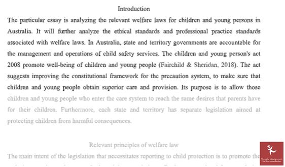 A Sample Solution Provided by Our Welfare Law Homework Helper