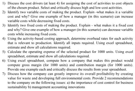 Cost Accounting Homework Help