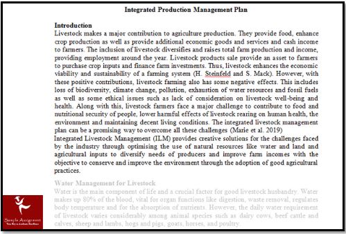 Livestock Production Systems Dissertation Help Assignment Solution