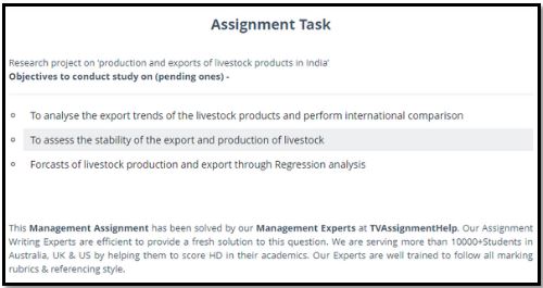 Livestock Production Systems Dissertation Help Assignment Task Objectives