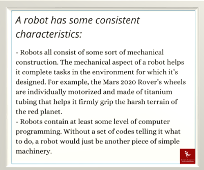 Robot Consistent Characteristics