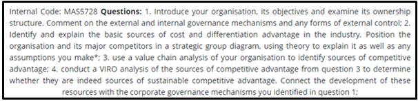 Strategic Management Capstone Assignment Question