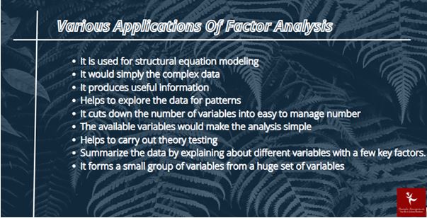 Various Application of Factor Analysis