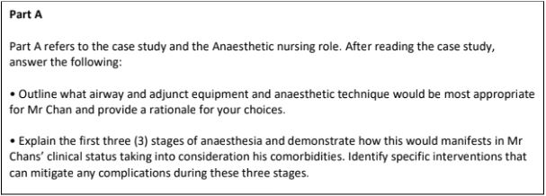 anaesthesiology assignment sample