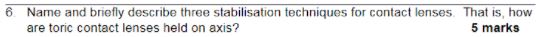 certificate iv in optical dispensing question