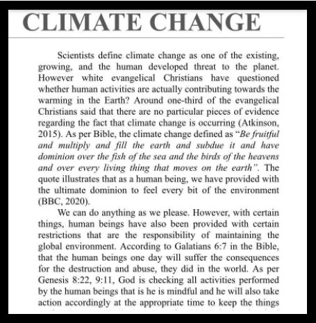 climate change homework sample online