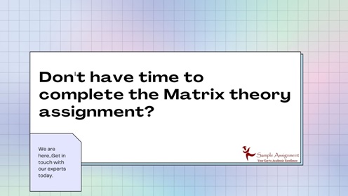 don t have time to complete the matrix theory assignments