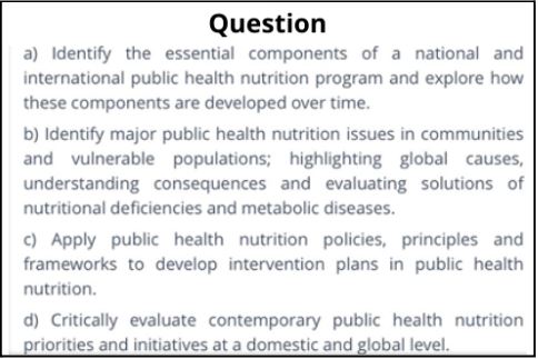 exercise nutrition assignment sample