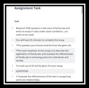 family law sample assignment task